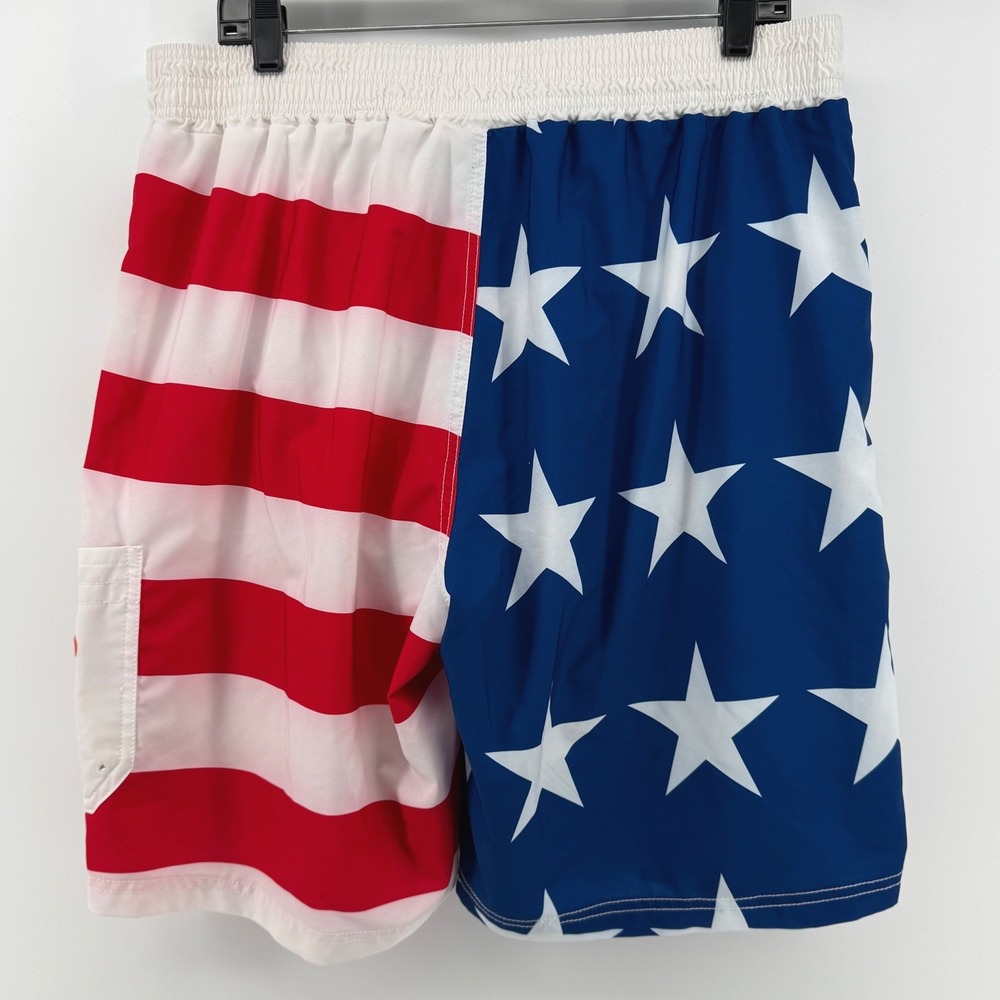 G-III Sports Baltimore Orioles Board Swim Shorts XL Red White Blue Stars Stripes - Picture 2 of 8